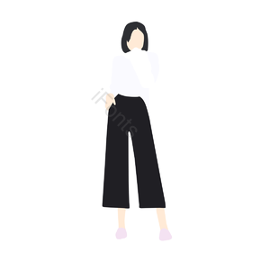 简约 人物 模特 服饰 造型 插画 橙色