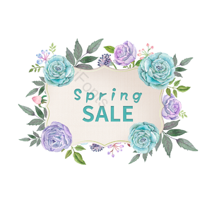 欧式 花卉 手绘花朵 春天 春季 打折 促销 sale