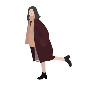 人物 模特 白领 简约 商务 插画 黑白