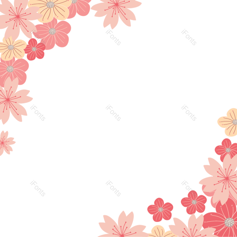 边框图片,装饰元素,浪漫樱花PNG,春季免抠素材