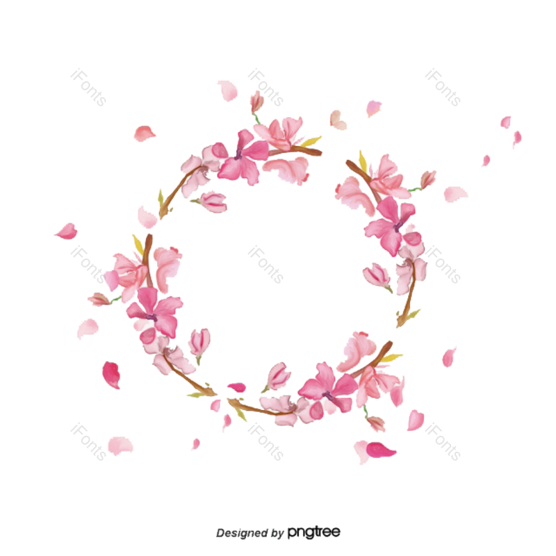 花环图片,粉红色元素,春季PNG,花瓣免抠素材