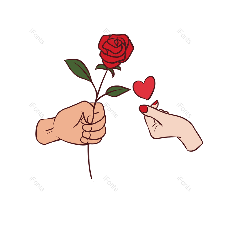 元素图片,简约元素,鲜花PNG,情人节快乐免抠素材