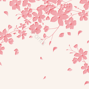 简约 樱花 背景 雕刻 粉色 浅黄色 春季 樱花季