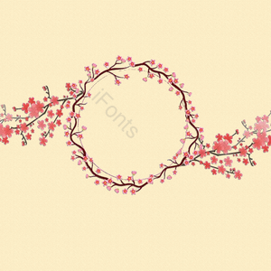 黄色 简约 樱花 花圈 背景 樱花季