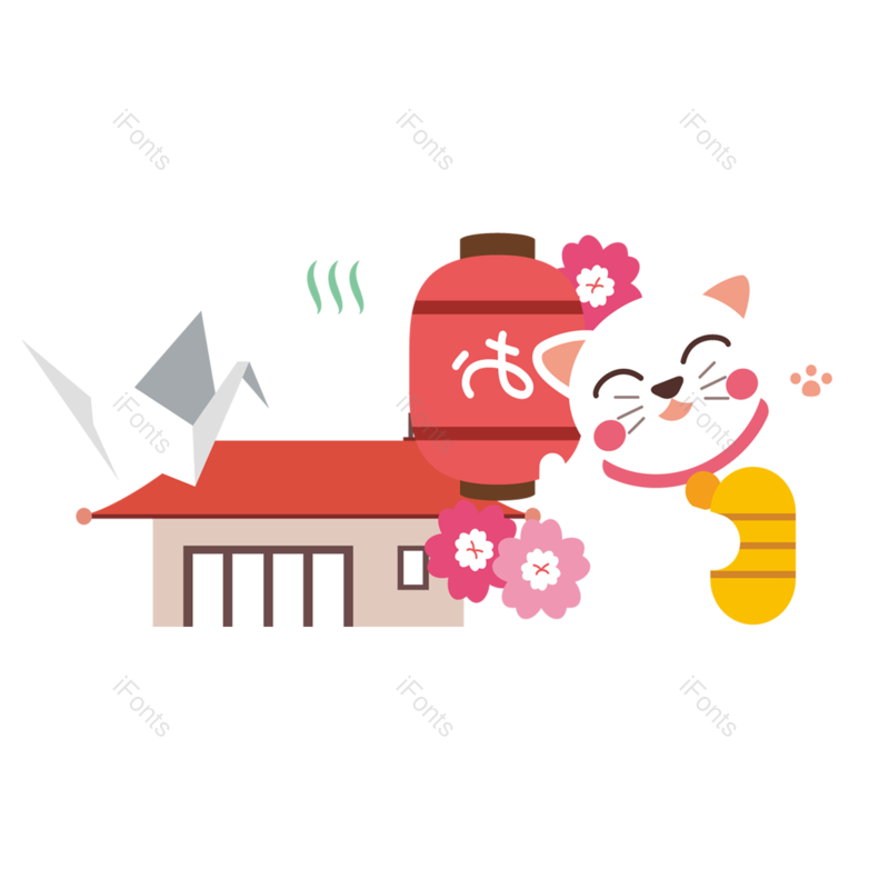 日本图片,简约元素,灯笼PNG,樱花免抠素材