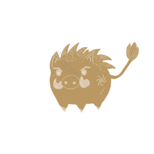 卡通 日式 野猪 小猪 元素 插画 动物