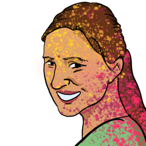 洒红节 清新 女人 女孩 粉 印度 插画 游玩