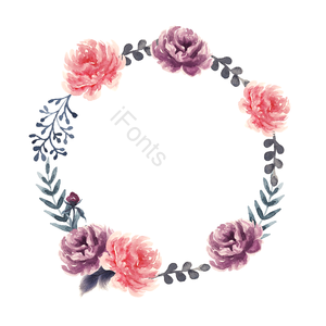 玫瑰 花环 婚礼花环 藤蔓 手绘 复古 浪漫 花