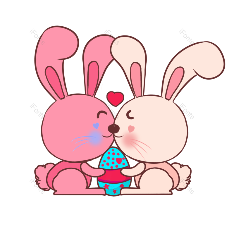 插图图片,兔子元素,动画片PNG,颜色免抠素材
