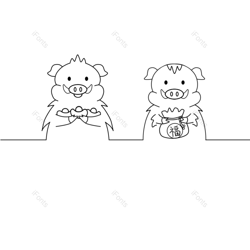 线条图片,元素元素,卡通PNG,元宝免抠素材