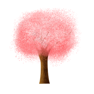 樱花 樱花树 树木 树枝 水彩 手绘 插画 素材