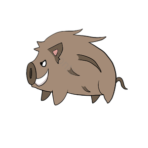 野猪  獠牙  描边  带刺 手绘
