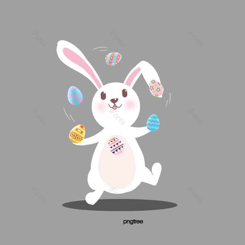 卡通图片,兔子元素,复活节兔子PNG,插画免抠素材