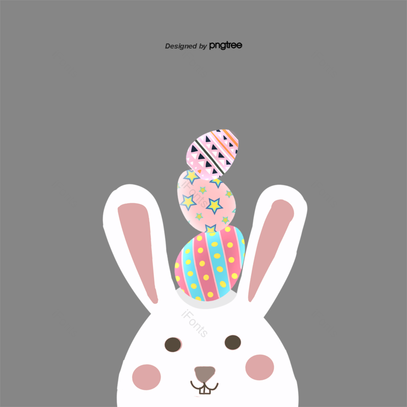 卡通图片,兔子元素,复活节兔子PNG,插画免抠素材