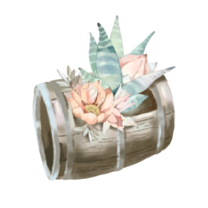 海报 手绘 插画 德国 木质 圆筒 节日 花