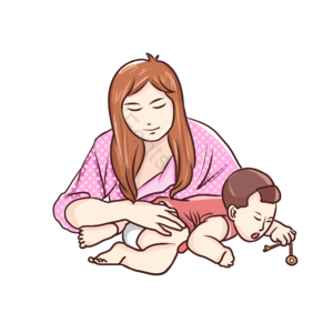 母爱 温馨 孩子 母亲 和蔼 肤色 尿包 调皮