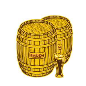 圆筒 木质 手绘 酒桶 啤酒 德国 酒杯 黄色