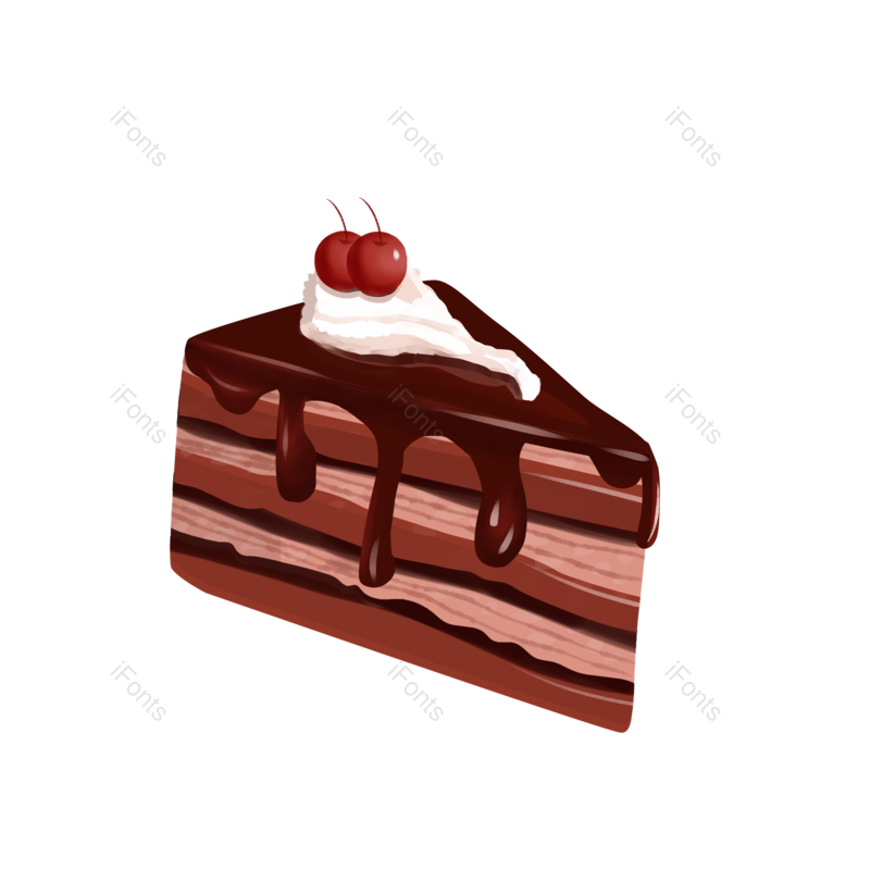 甜品图片,黑森林元素,美味PNG,奶油免抠素材