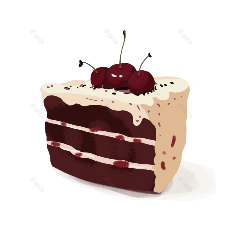 甜品图片,黑森林元素,美味PNG,奶油免抠素材