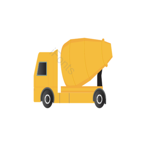 黄色 混凝土罐车 运输工具 工程 插画 元素