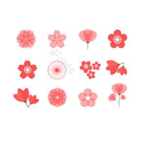 日本 樱花 苍白 简单 粉 组合 樱桃剪贴画 日本剪贴画