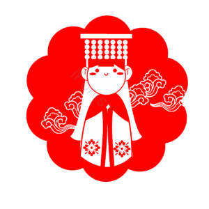 台湾 卡通 妈祖 妈祖节 剪纸 红色 元素 女神