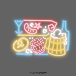 啤酒 酒杯 酒桶 香肠 霓虹 碰杯 彩色 德国啤酒