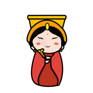 元素 可爱 卡通 妈祖 红色 黄色