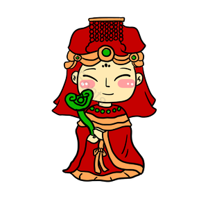 妈祖节 红色 文艺 卡通 可爱 手绘 节日