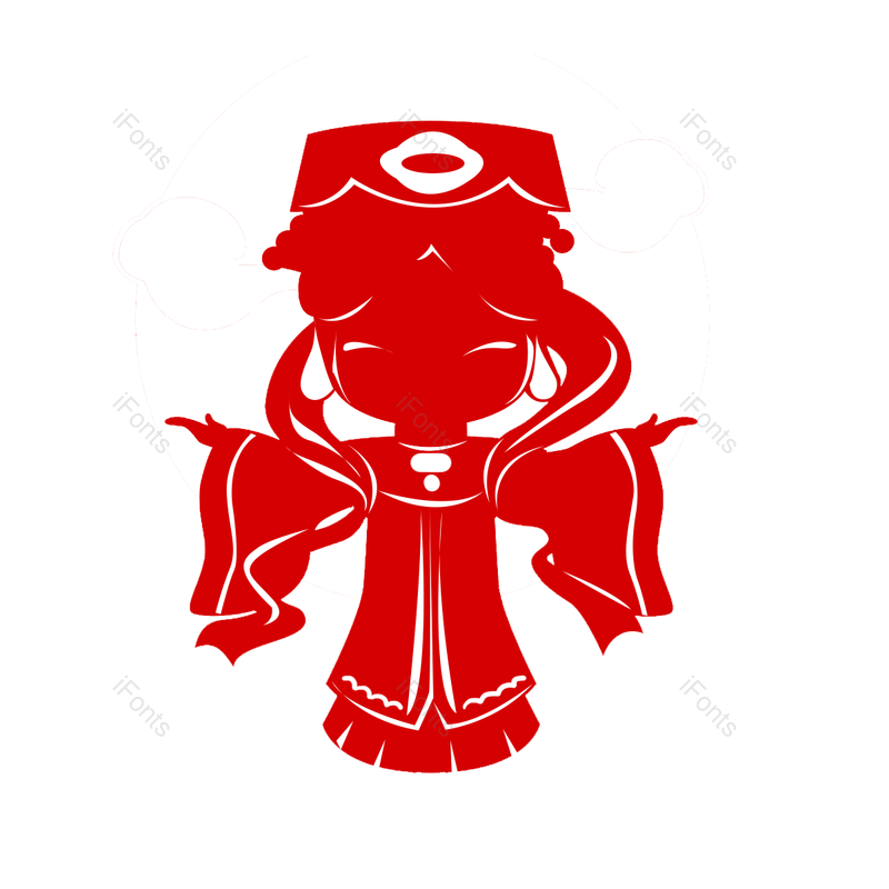 卡通图片,文艺元素,剪纸PNG,红色免抠素材