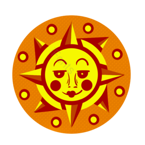 太阳 阳光 黄色 橘色 手绘 手绘 特色纹样 卡通