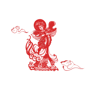 妈祖节 剪纸 红色 文艺 祥云