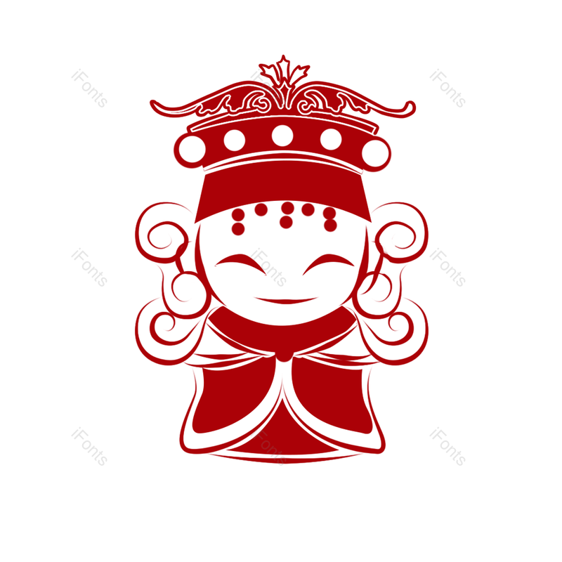 文艺图片,传统元素,剪纸PNG,笑脸免抠素材