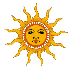 阳光 手绘 俄罗斯太阳 太阳 插画 卡通 发光 黄色