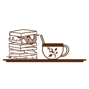 三明治 下午茶茶水 剪影 勺 咖啡 玻璃类 棕色 甜点甜品