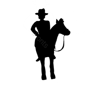 剪影 德克萨斯牛仔 手绘竽 牛仔 简单的 马 黑色 马剪贴画