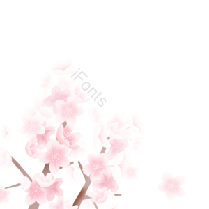 手绘 插图 时尚 支 厂 樱花 浪漫 柔软苍白