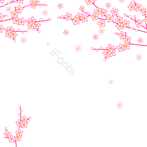 樱花 桃花 花瓣 树枝 春 春天 元素 背景