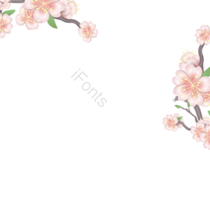 手绘 花 植物 树枝 桃花 春 春天 素材