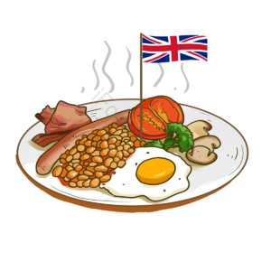 早饭 煎蛋 特色食品 美味的食物 英国 蘑菇 西兰花 番茄
