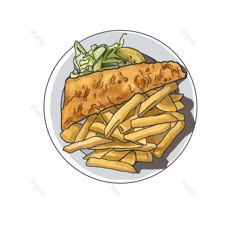 特色食品图片,柠檬元素,英国PNG,炸薯条免抠素材