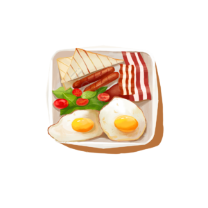 吐司 熏肉 煎蛋 特色食品 美味的食物 英国 番茄 面包