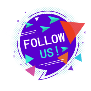 follow us 标签 标签设计 几何 创意 色卡 黄色