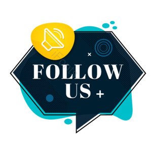 follow us 标签 标签设计 几何 创意 色卡 蓝色