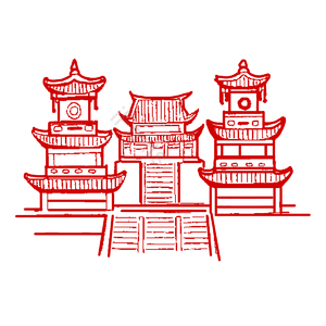 剪纸 妈祖 红色
