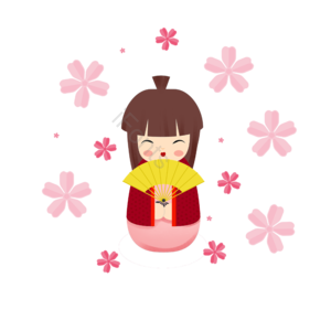 卡通 女儿节 玩具娃娃 女孩 可爱 插画 玩偶 日式