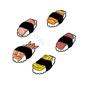 日式 寿司 食物 日式食物组合元素 元素 美食 插画