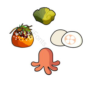 日式 美食 食物 日式食物组合元素 海鲜 插画