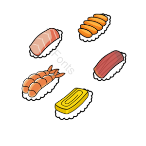日式 寿司 食物 日式食物组合元素 元素 美食 插画