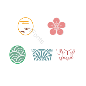 图案 日式 樱花元素 元素组合 传统 手绘 粉色系列 樱花季